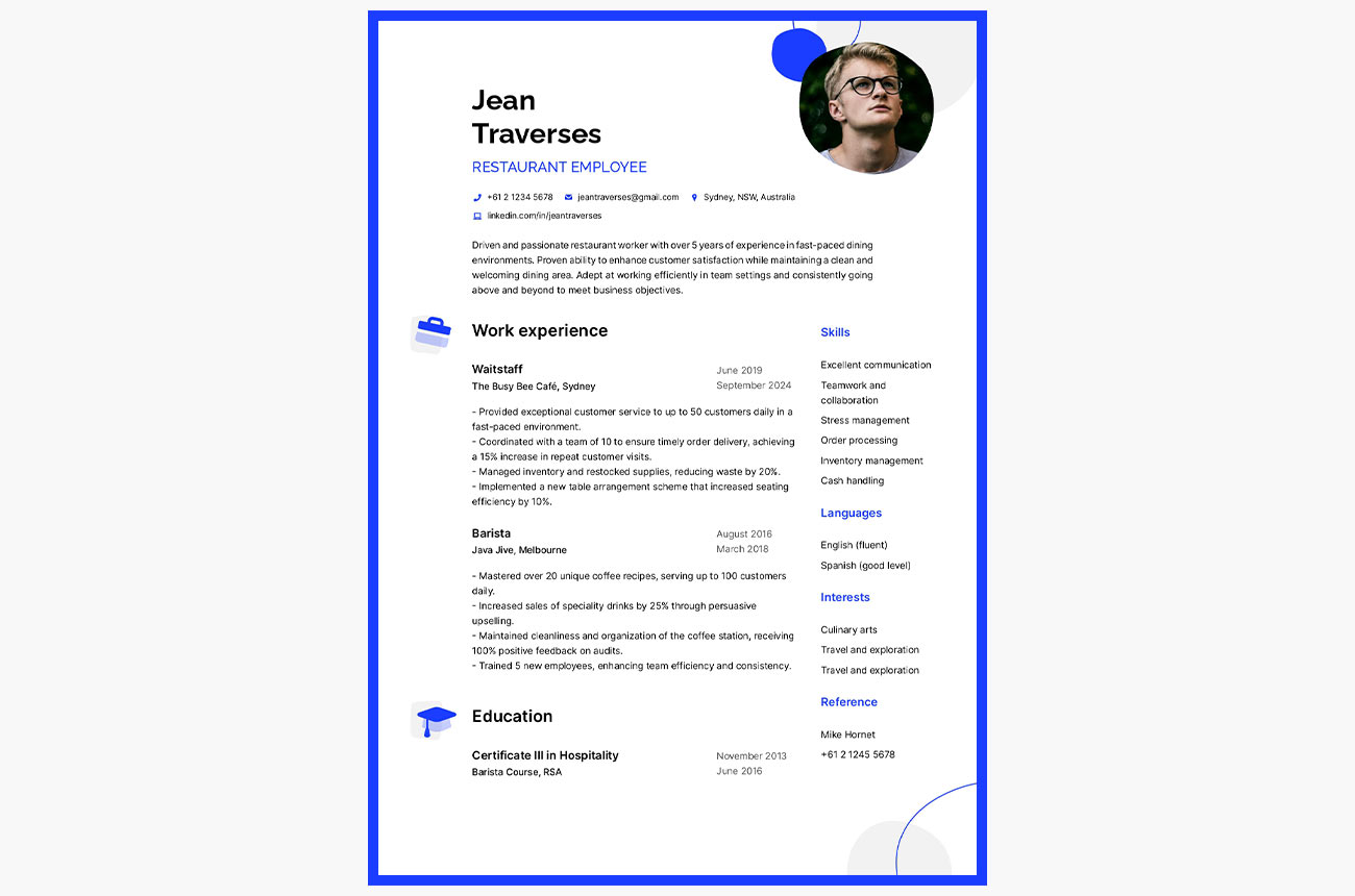 CV australien